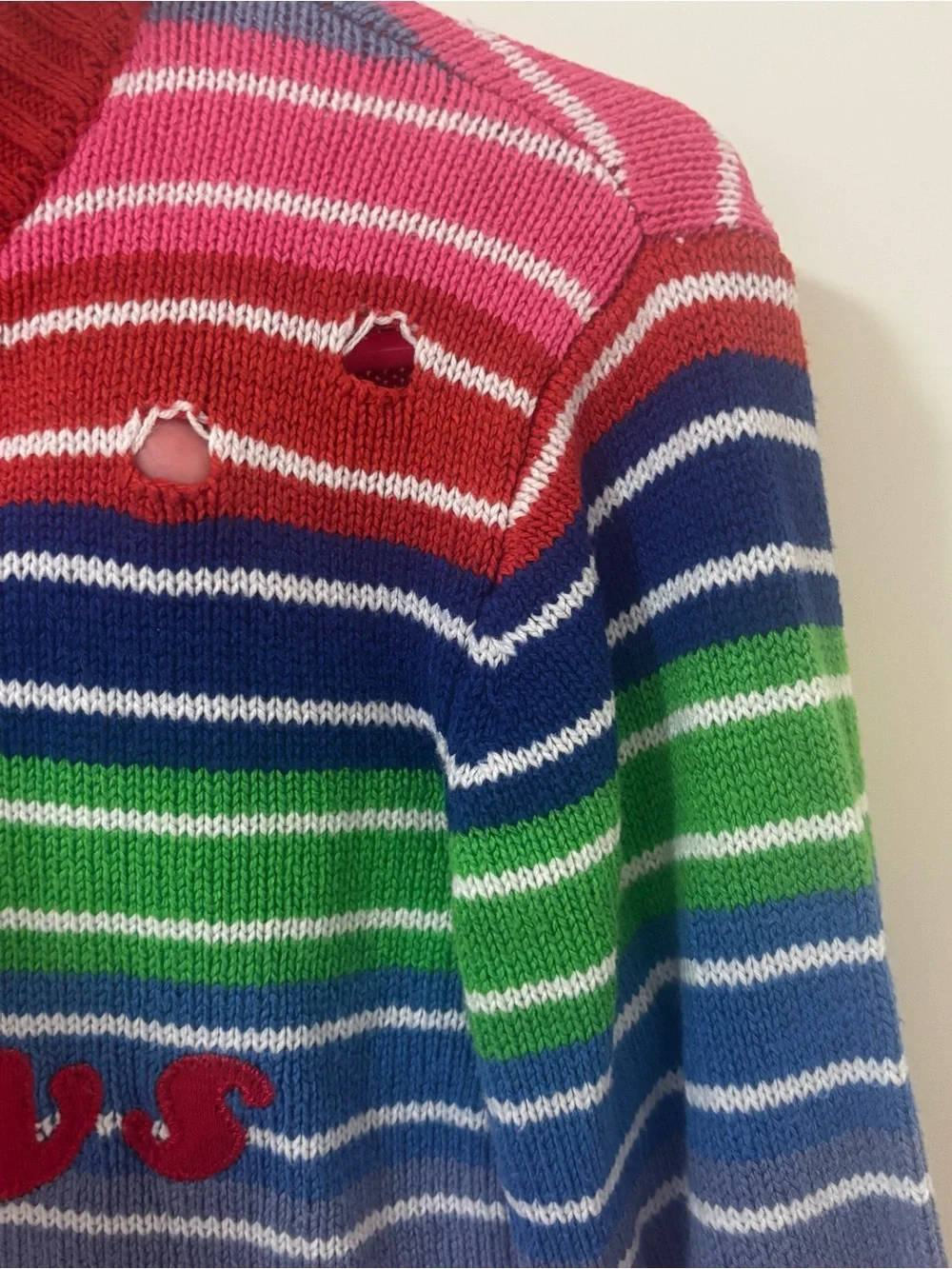 Spirit Halloween Good Guys youth  Striped Multicolor Knit Sweater size XL kids